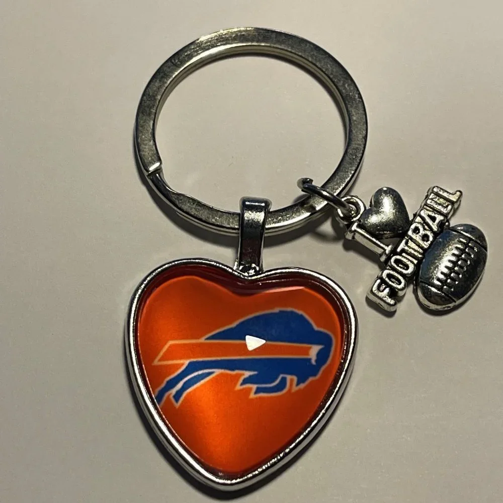 BUFFALO BILLS NFL I Love Football Heart Key Ring !!!NEW!!!